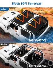 JOYTUTUS Gladiator JT mesh sun shade – rear view, protects passengers from sun exposure.