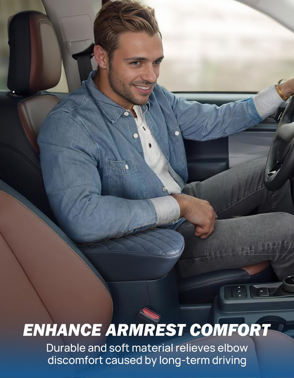 JOYTUTUS anti-slip edge center console cover stays secure during driving