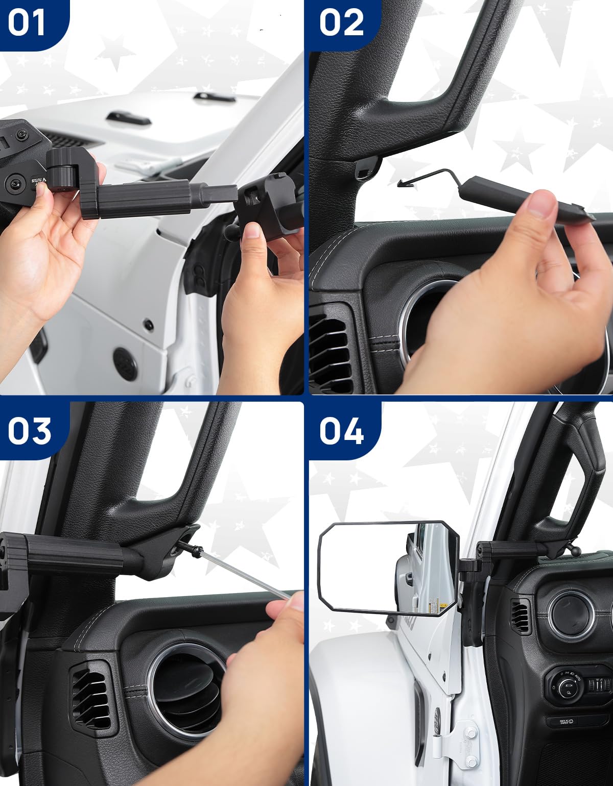 Corrosion-resistant finish on JOYTUTUS Gladiator JT mirrors stands up to elements
