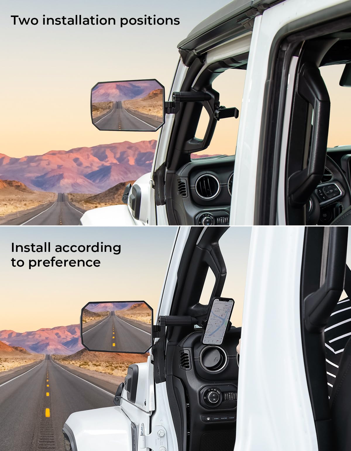 Sturdy iron-frame JOYTUTUS mirrors with powder coating resist corrosion on Gladiator JT