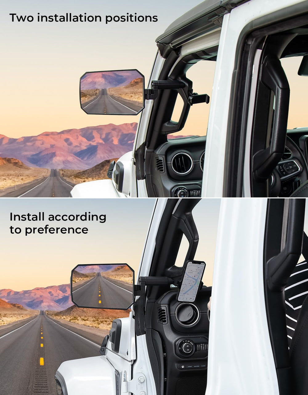 Sturdy iron-frame JOYTUTUS mirrors with powder coating resist corrosion on Gladiator JT