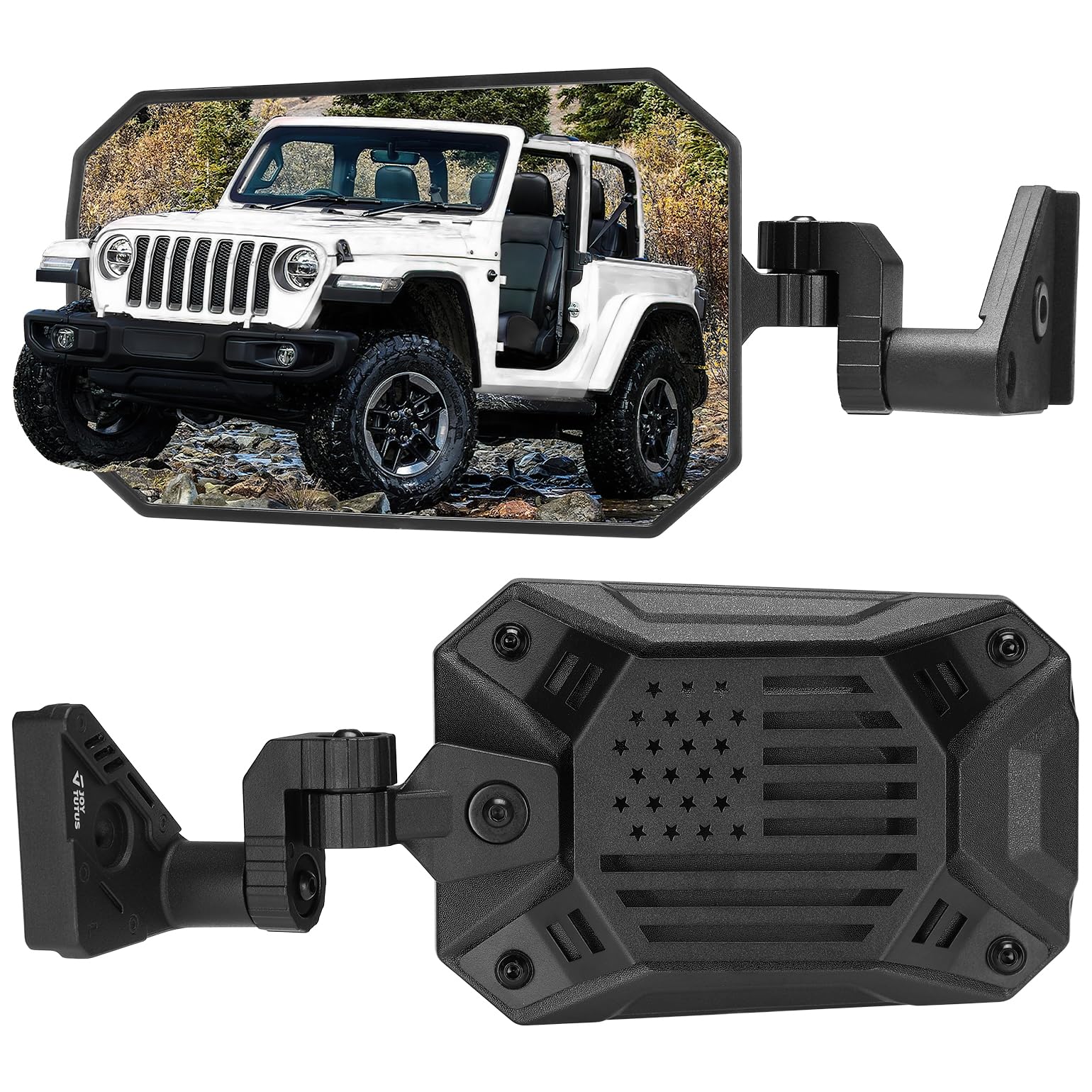 JOYTUTUS mirrors doors-off front view helps drivers spot obstacles during off-road runs