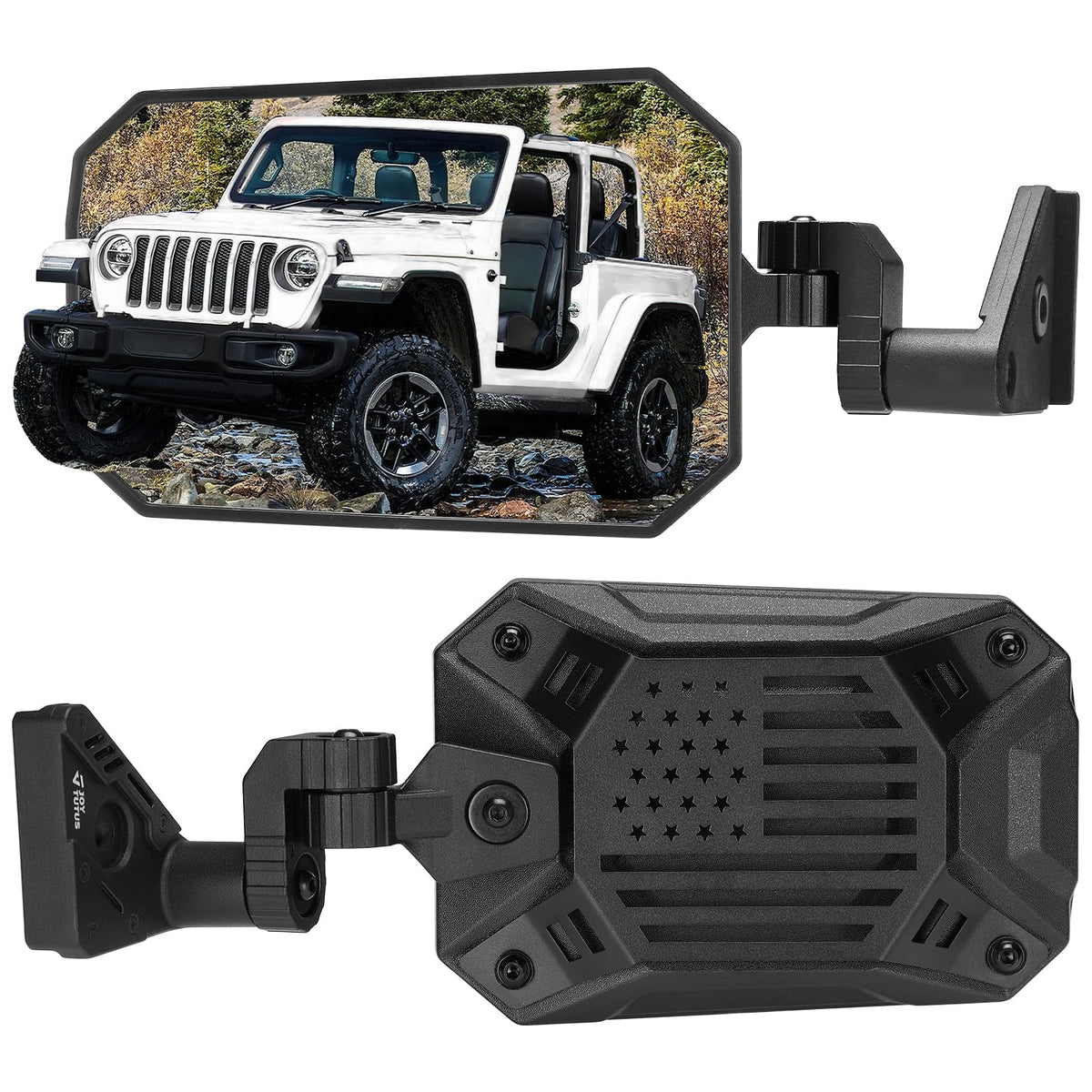 JOYTUTUS mirrors doors-off front view helps drivers spot obstacles during off-road runs