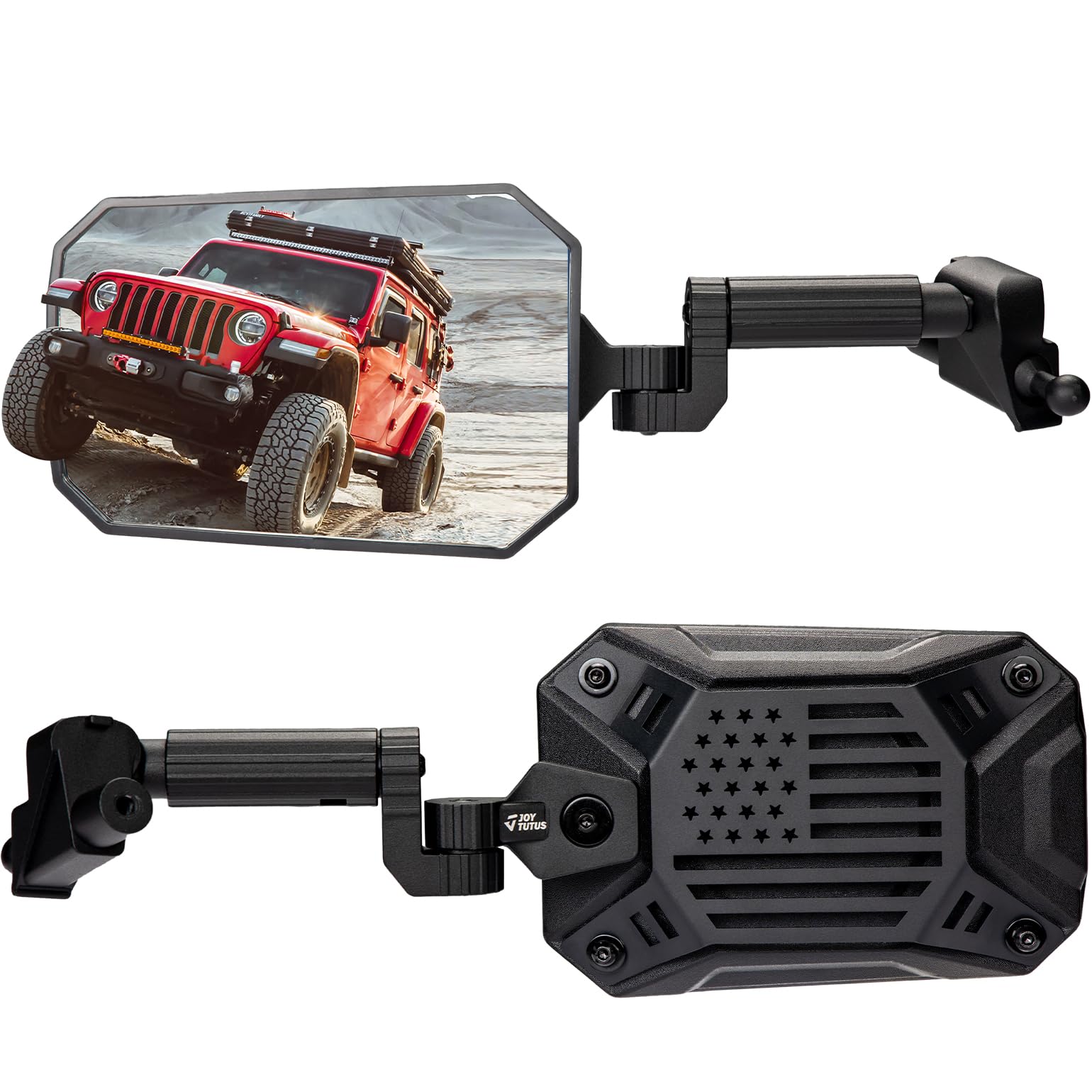 JOYTUTUS doors-off mirrors provide adjustable wide view for Wrangler JL, improving road awareness