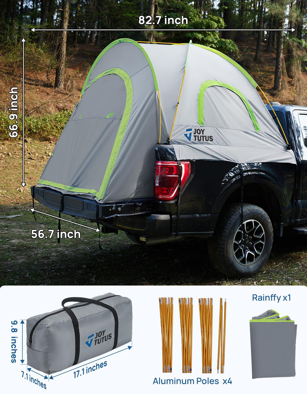 JOYTUTUS carry bag keeps the tent and poles organized after camping.