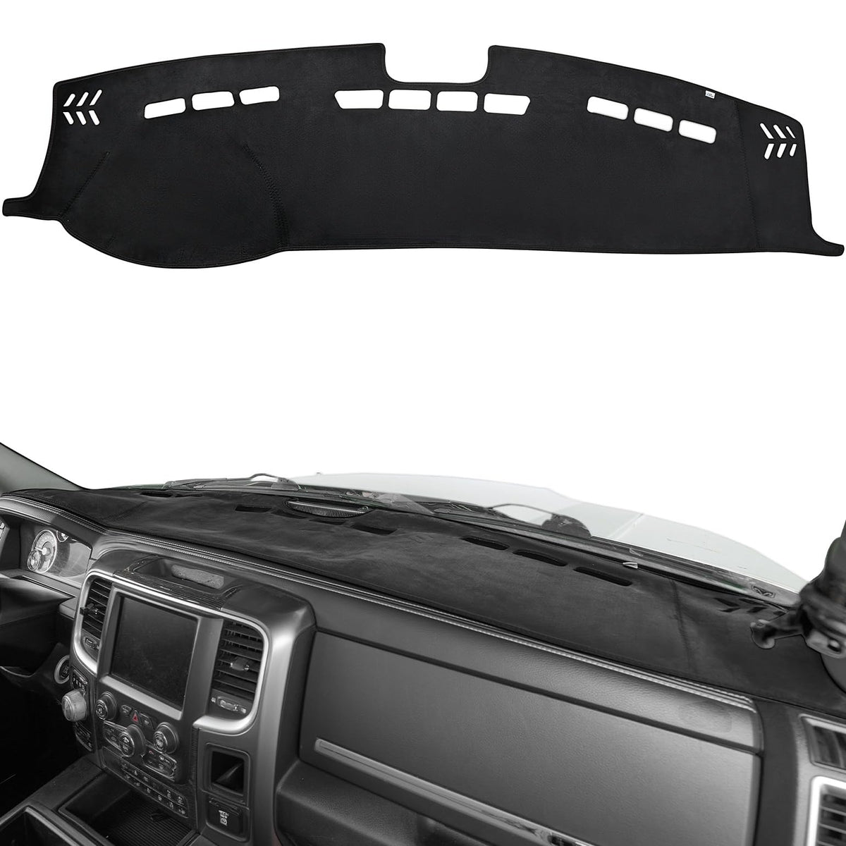 JOYTUTUS dash cover for Ram 1500 with precise fit and vent cutouts.