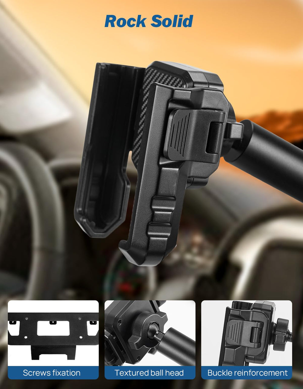 Joytutus Silverado-tailored arm length minimizes dashboard clutter and vibration.