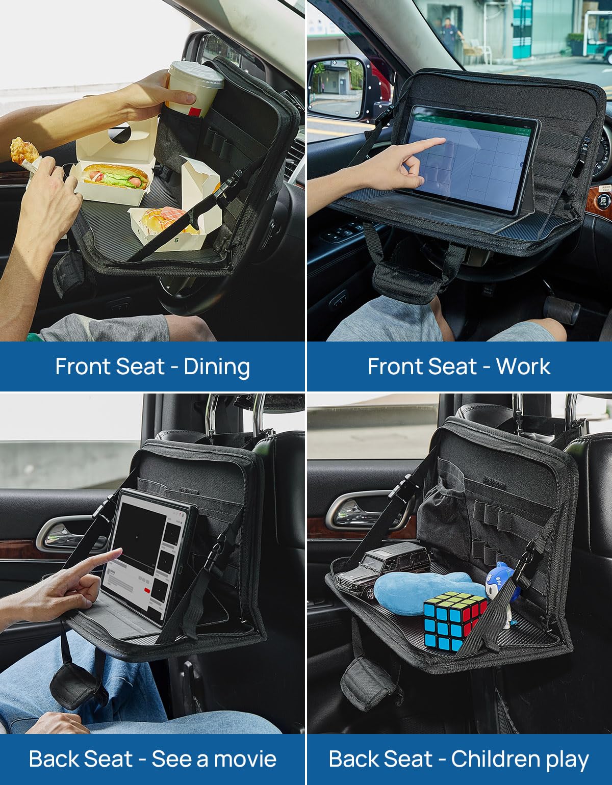 JOYTUTUS steering wheel tray safety-back-seat-use designed for back-seat passengers during trips.