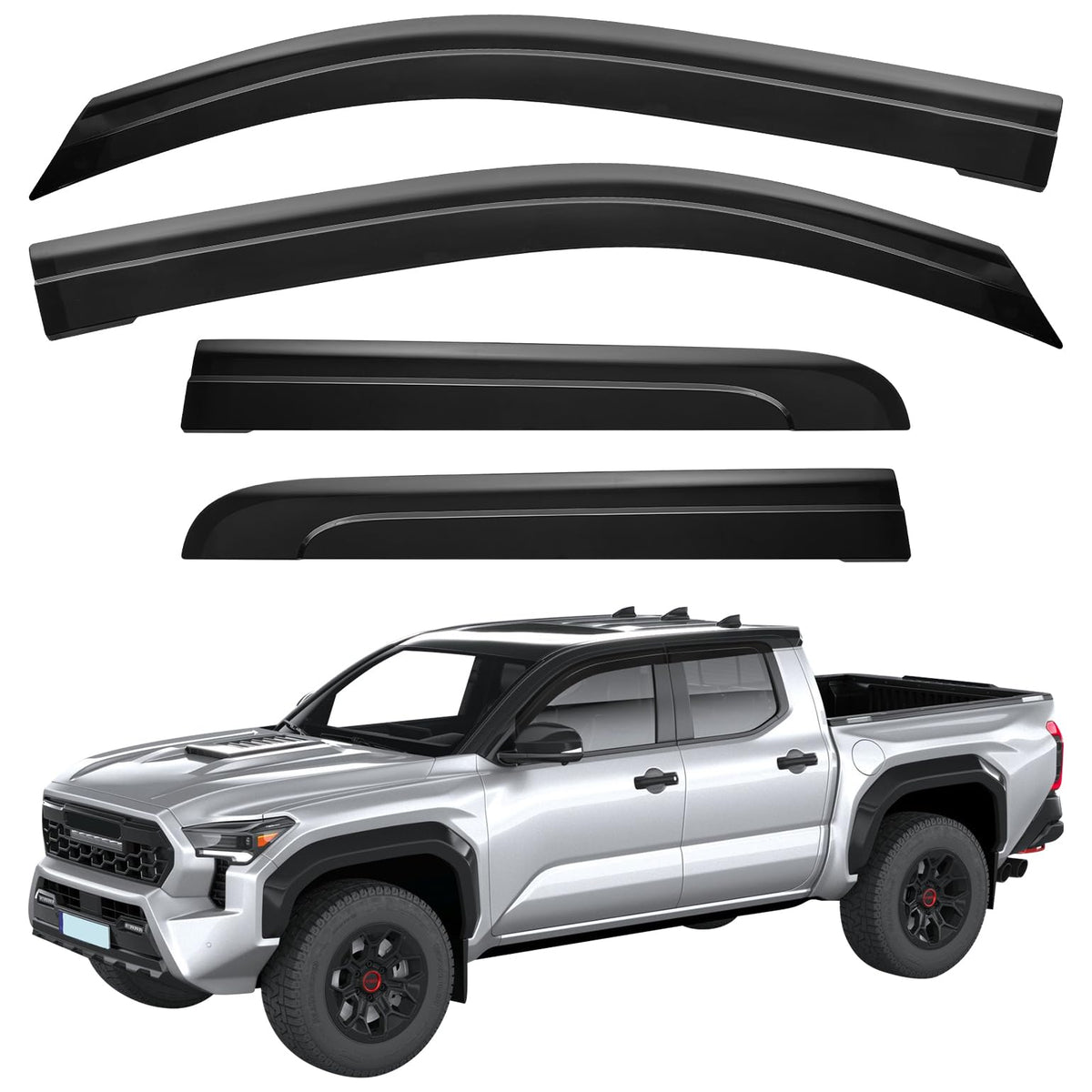 JOYTUTUS Tacoma rain guard low-profile view offering rain protection