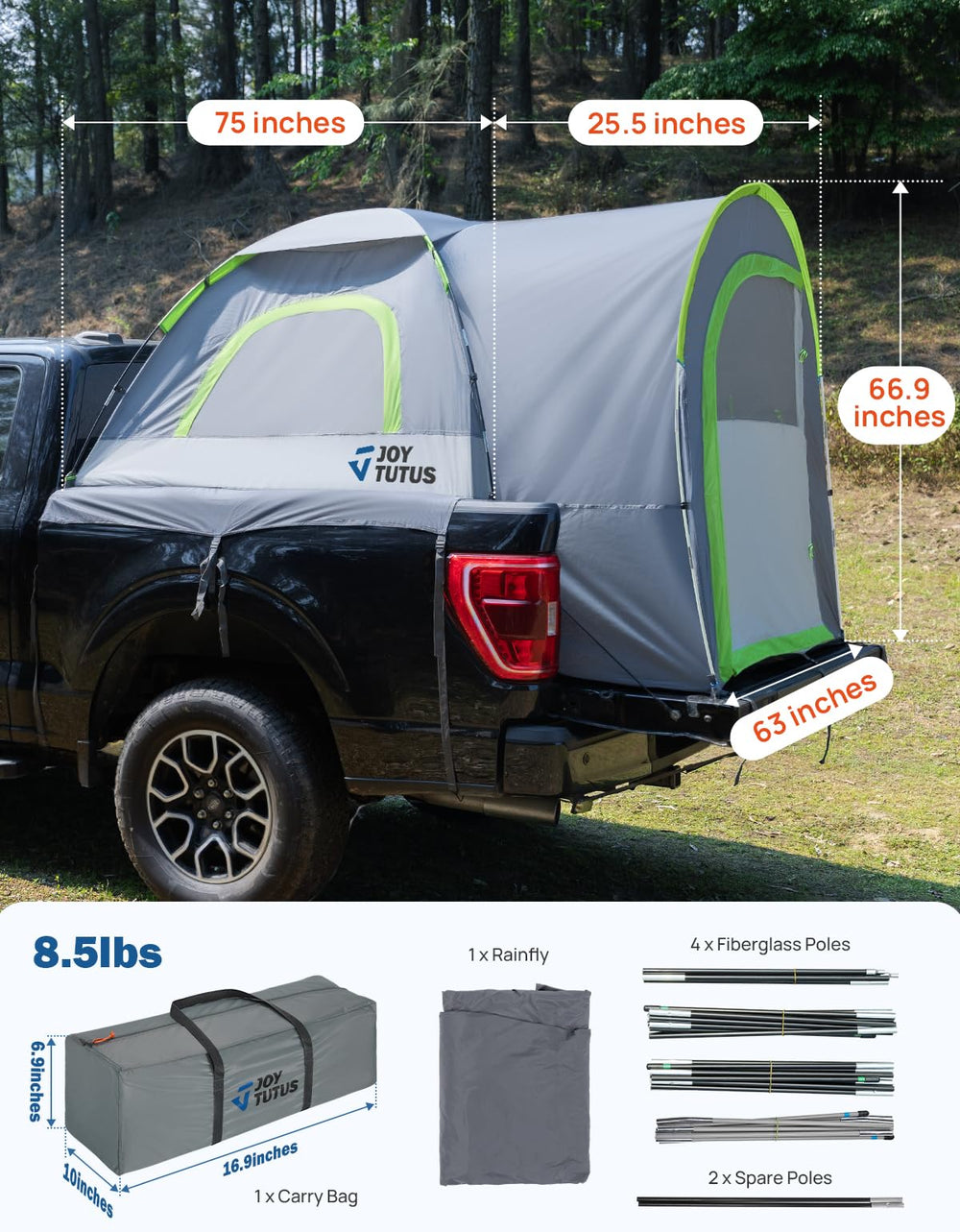 JOYTUTUS storage pockets keep small items organized inside the tent