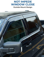 Joytutus vent visor for Raptor SuperCrew, side view showing fit and sun glare reduction