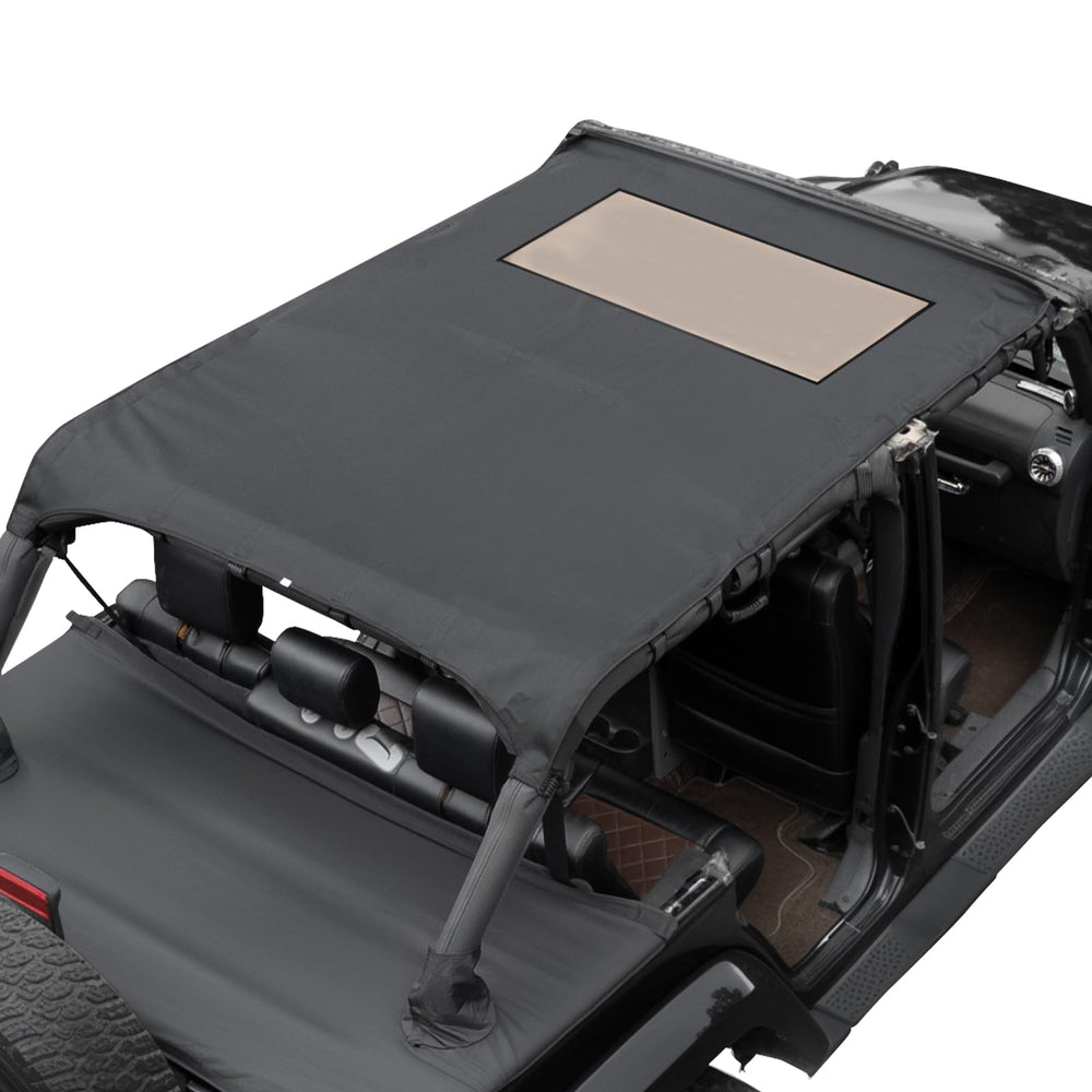 JOYTUTUS sun shade top on Wrangler JK 4-Door blocks glare and keeps cabin cooler