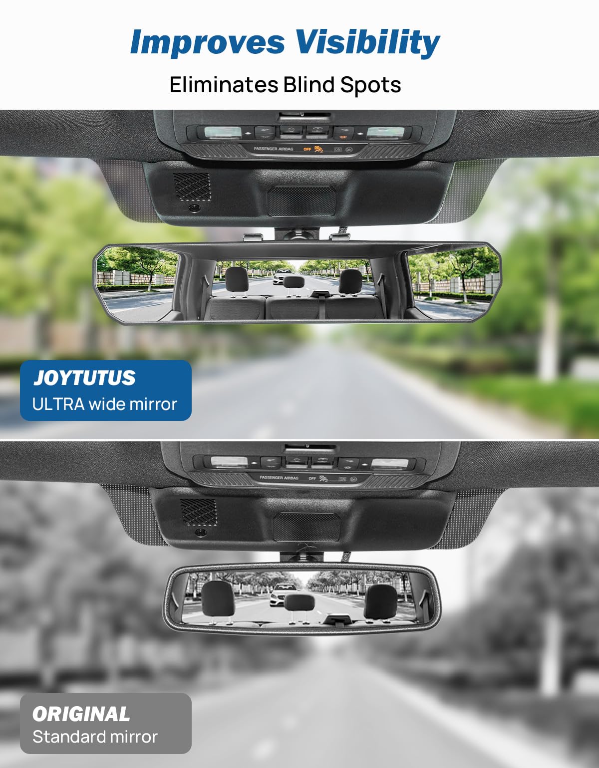 JOYTUTUS wide-angle mirror reveals more behind you during reverse maneuvers