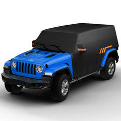 JOYTUTUS Wrangler cab cover front view protects from sun and rain while parked.