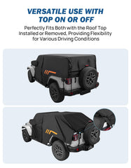 JOYTUTUS windproof storm-proof harness and bottom buckles on Wrangler cab cover.