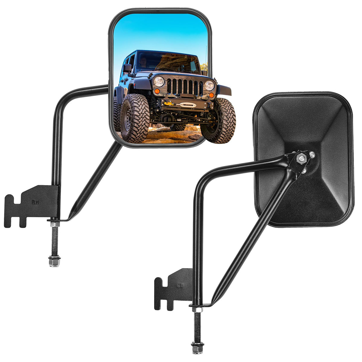 JOYTUTUS doors-off mirrors pair for Wrangler offering stable off-road visibility