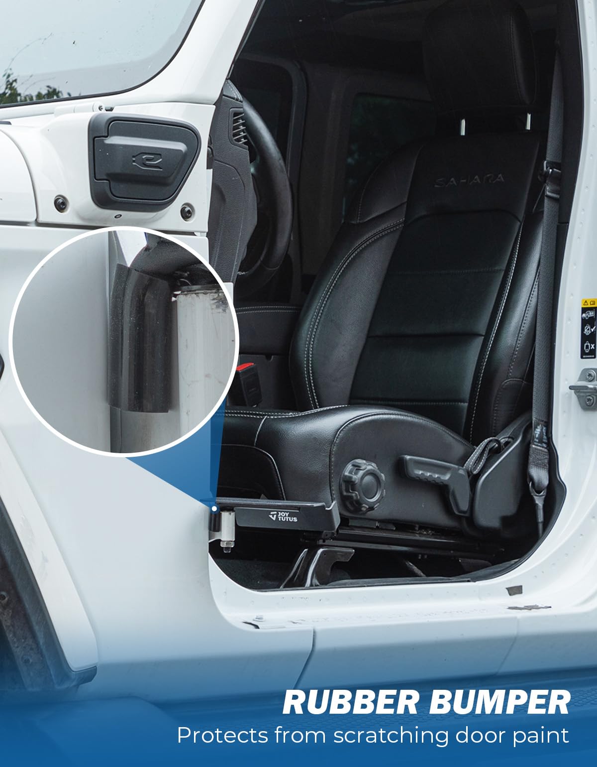 JOYTUTUS 120° design foot pegs for improved comfort during doors-off driving.