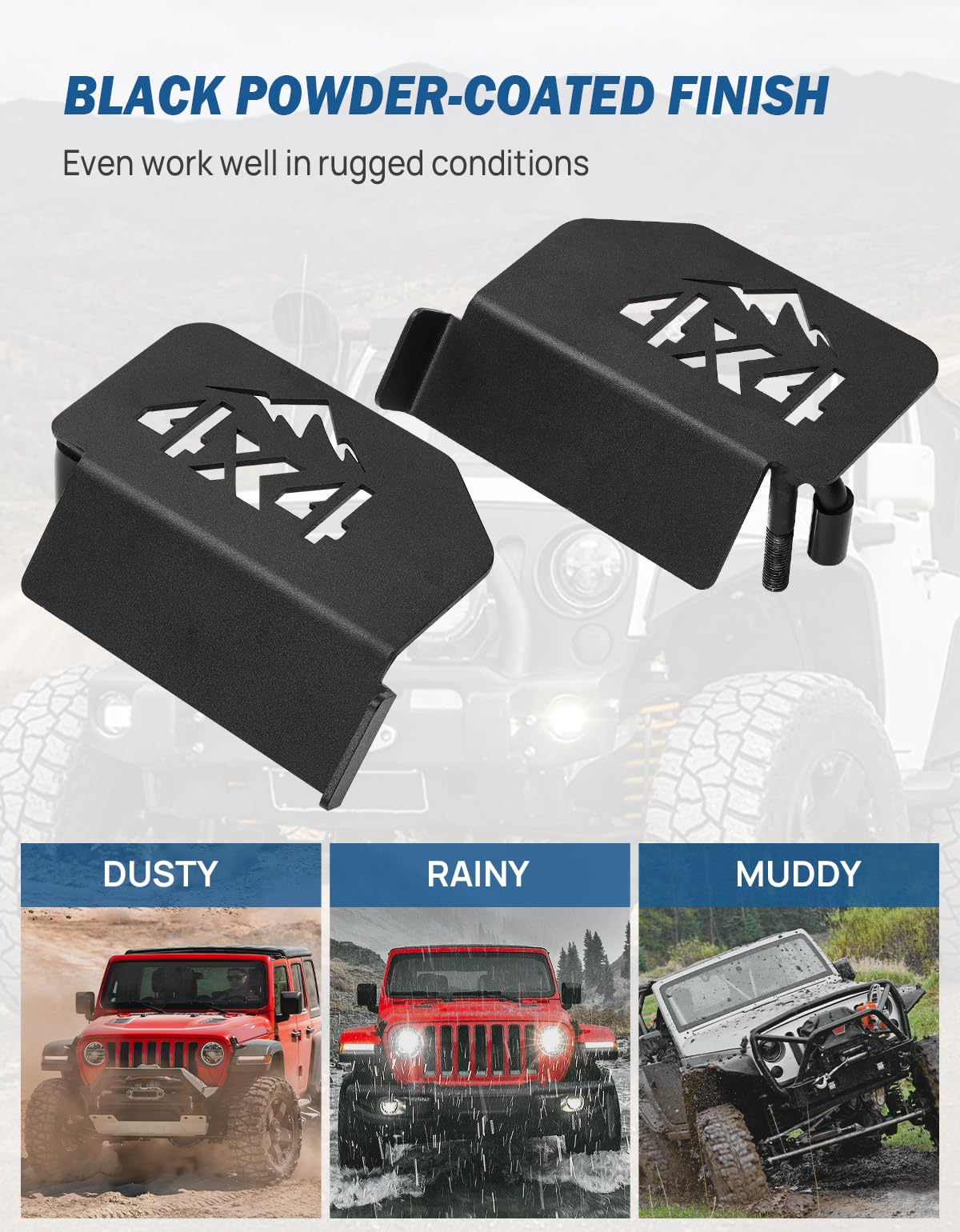 JOYTUTUS Wrangler foot pegs protect door paint with rubber boots.