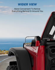 Joytutus Wrangler mirrors adjustable views for flexible, distortion-free visibility.