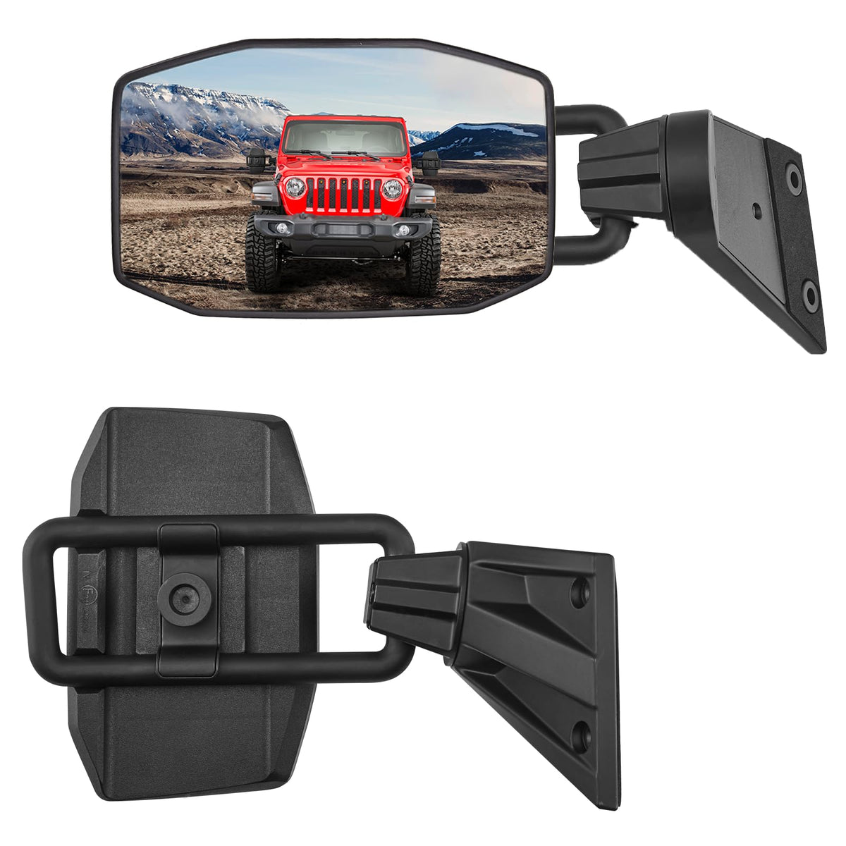 JOYTUTUS Wrangler doors-off mirrors pair installed for safer off-road driving.