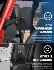 JOYTUTUS Wrangler off-mirror left view improves rear awareness while off-road