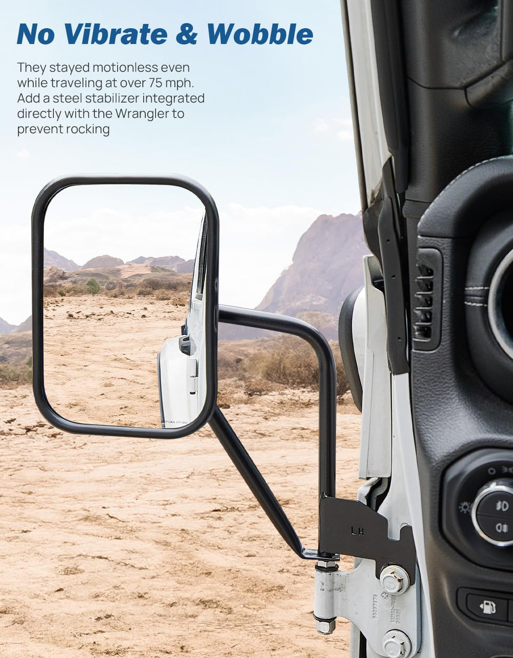 JOYTUTUS adjustable 8-inch wide-view mirrors with ball joints for easy angle changes