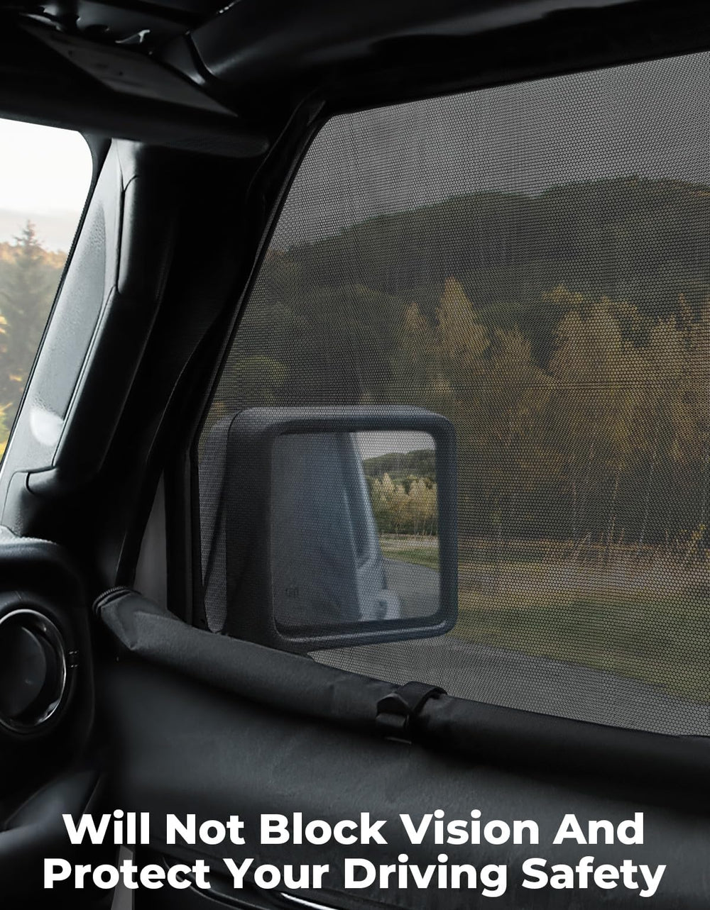 JOYTUTUS wrangler-uv-protection-shade blocks sun and preserves interior.