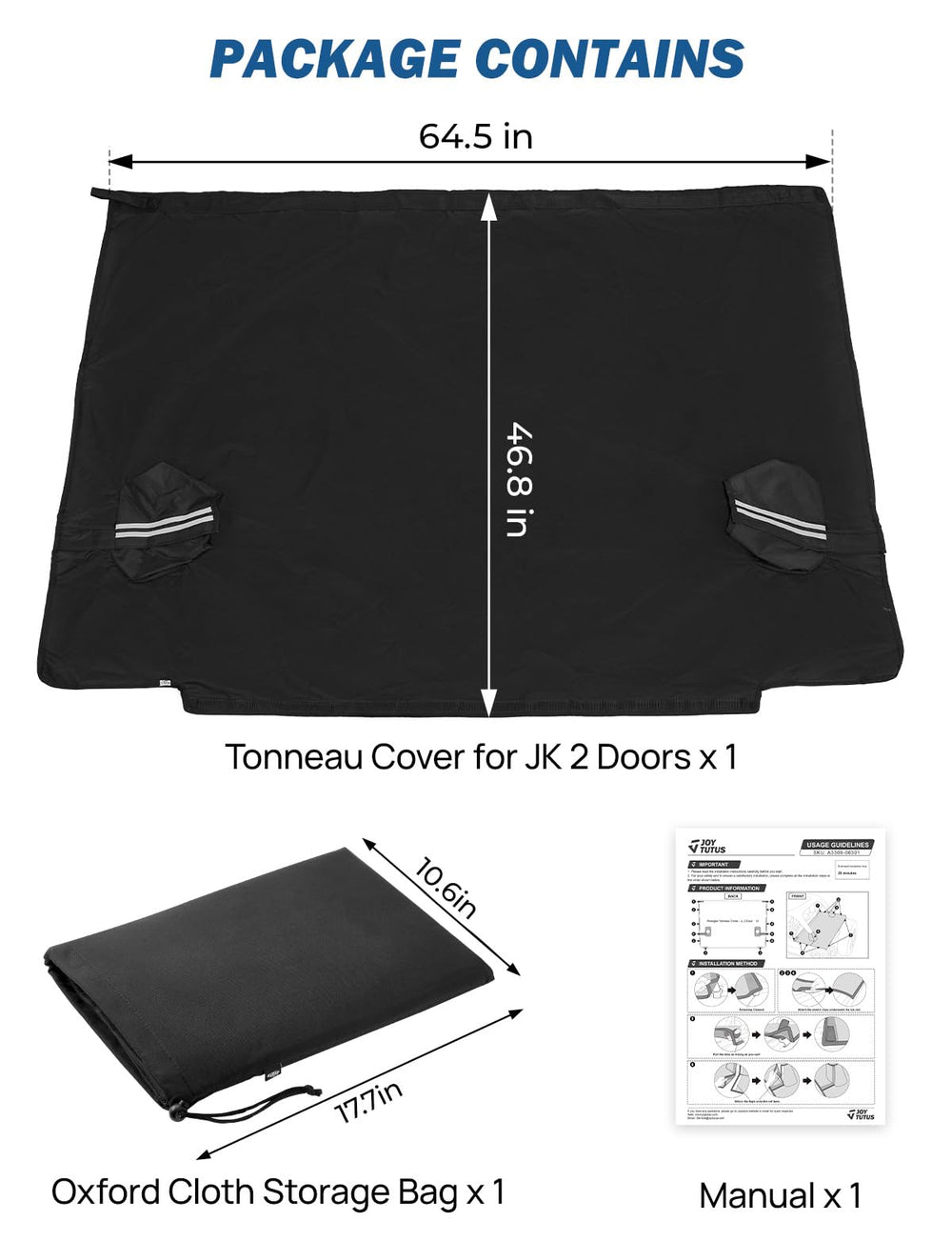 JOYTUTUS sun-proof fabric protecting cargo from sun and weather.