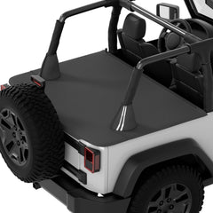 JOYTUTUS Wrangler JK tonneau cover side view showing secure fit and rugged fabric.