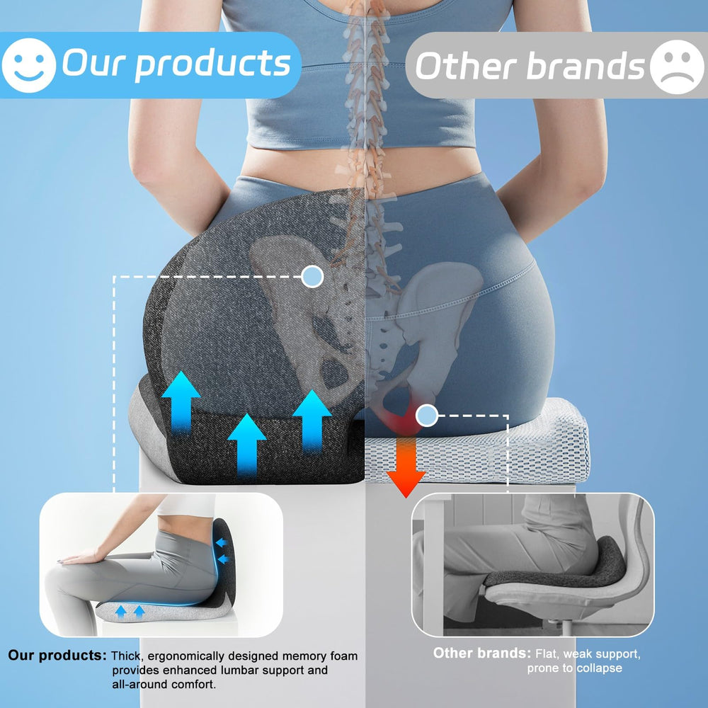 jpinlr Non-slip base and secure straps keep the cushion in place