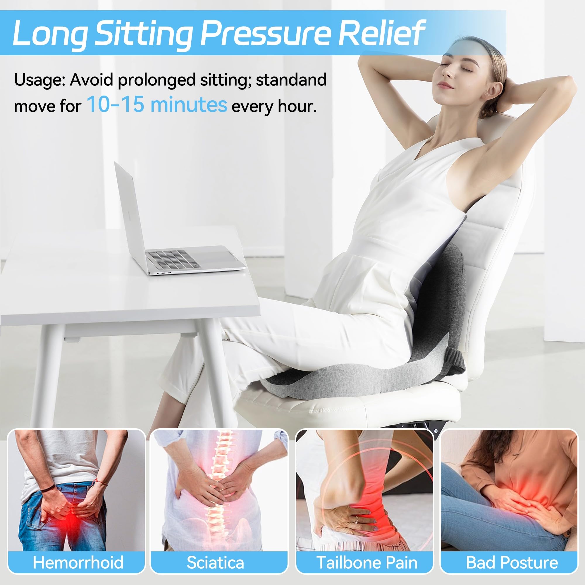jpinlr High-density memory foam adapts to your body while keeping shape