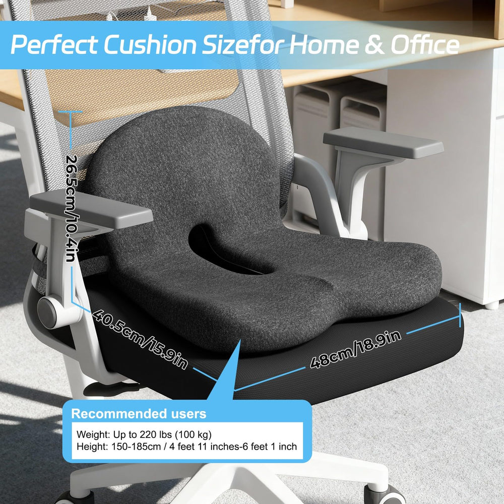 jpinlr memory foam L-shaped cushion adapts to body for sustained comfort