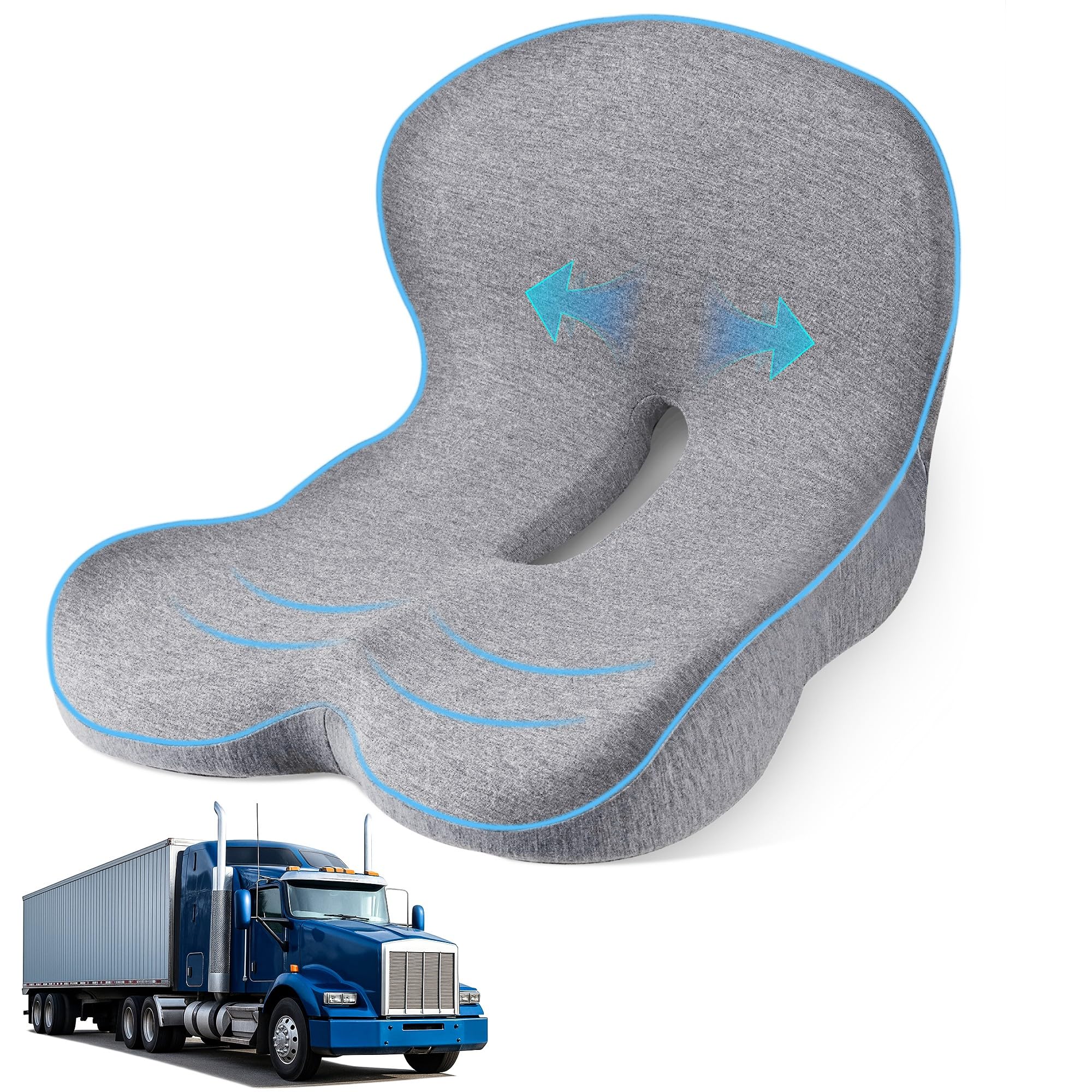 jpinlr truck driver seat cushion-foam supports long drives with ergonomic comfort