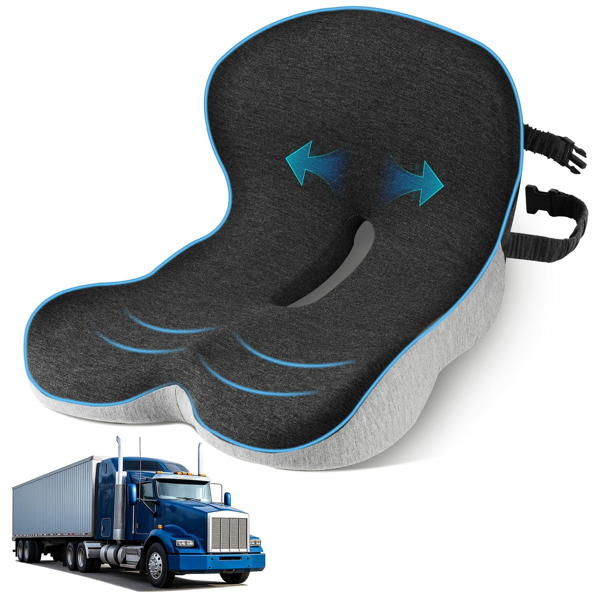 jpinlr Truck Driver Seat Cushion with memory foam relieves pressure during long drives