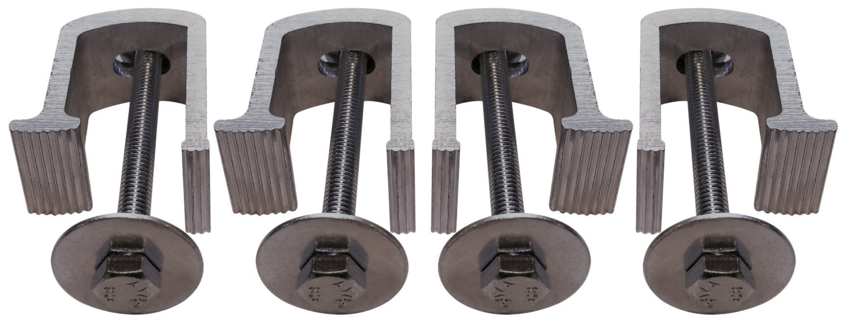 JQuad Easy Mount clamps secure a toolbox without drilling for quick setup.