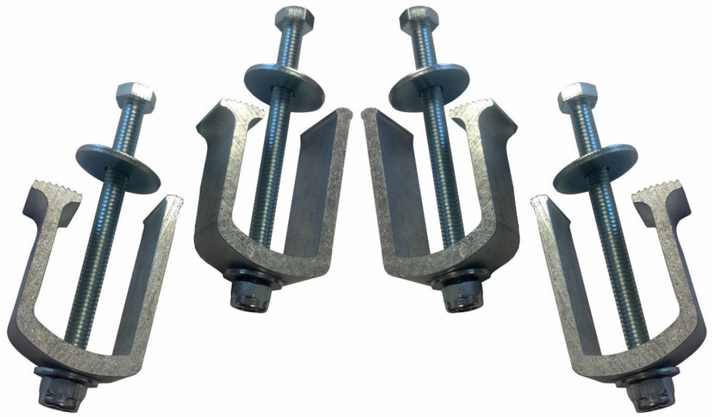 Nyloc nuts prevent clamp loosening under vibration on a toolbox installation.