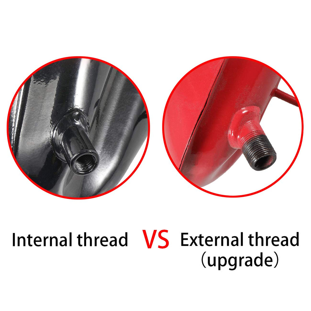 JRL fuel tank cap shown, helps secure fuel and prevent spills during rides.