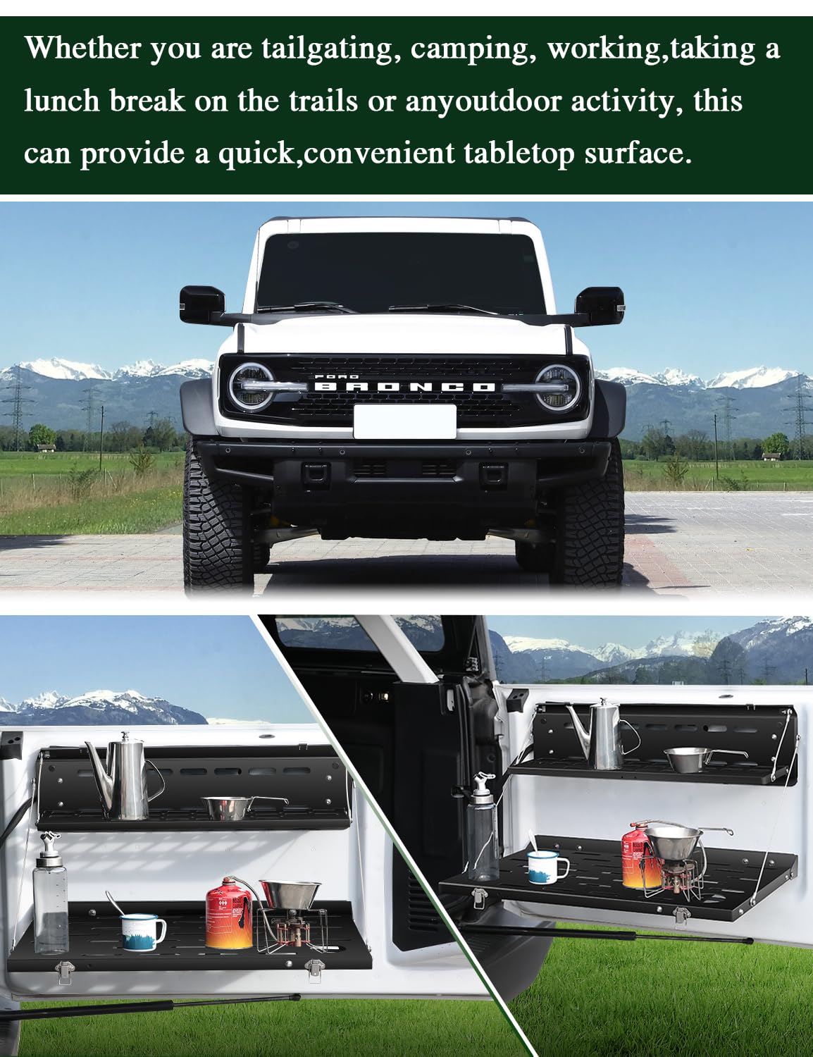 JROAD Bronco tailgate table ready for 2021-2022 Bronco fits