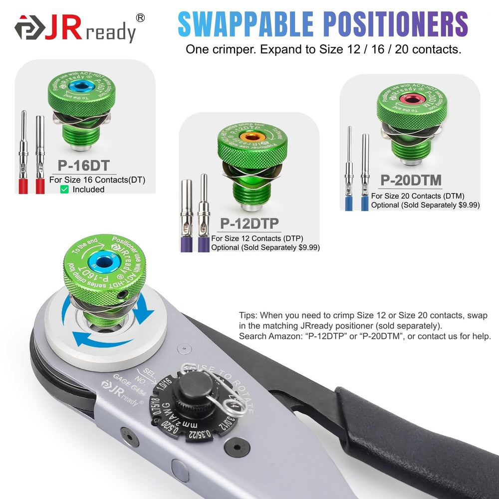 JRready ACT-HDT-16DT 8-indent crimp tool delivers precise crimps.