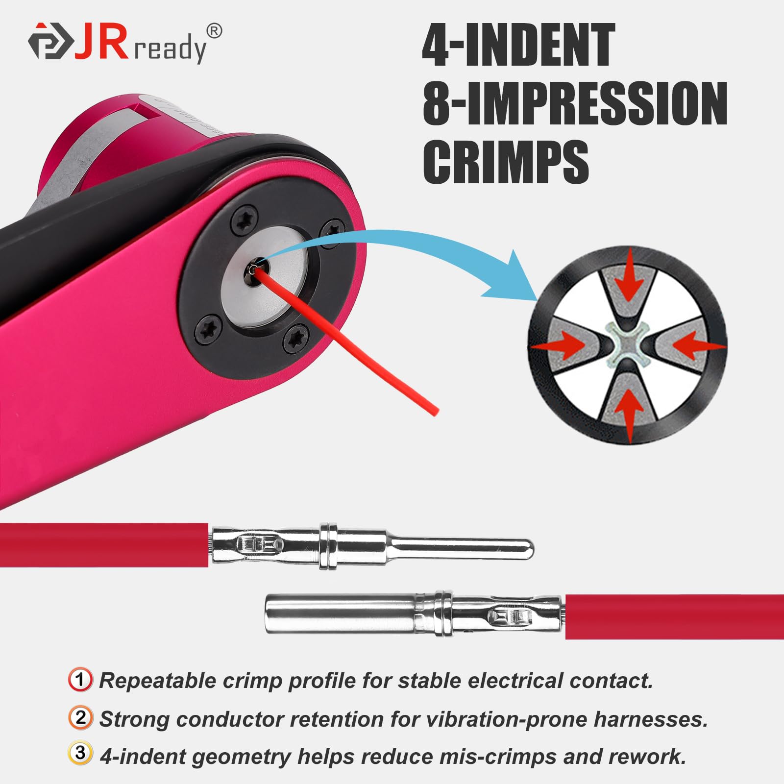 JRready ACT-DT1 black-20-pin guides 20-pin dies for consistent seating
