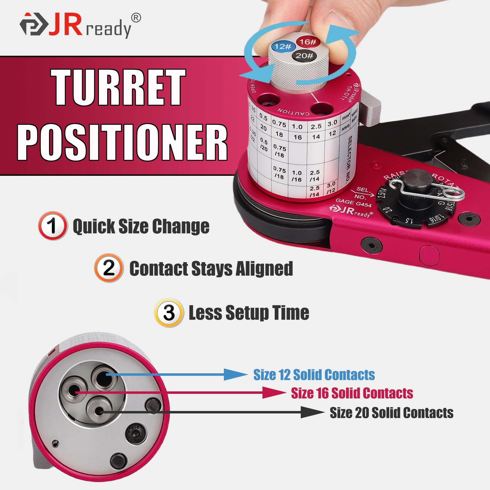 JRready ACT-DT1 red-16-pin ensures precise crimping for 16 Deutsch terminals