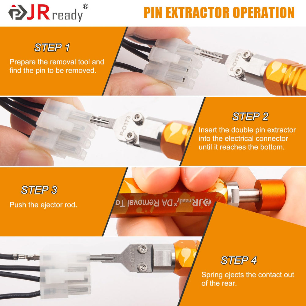 JRready DAP-D173 in-use with Molex demonstrates professional-grade pin removal.
