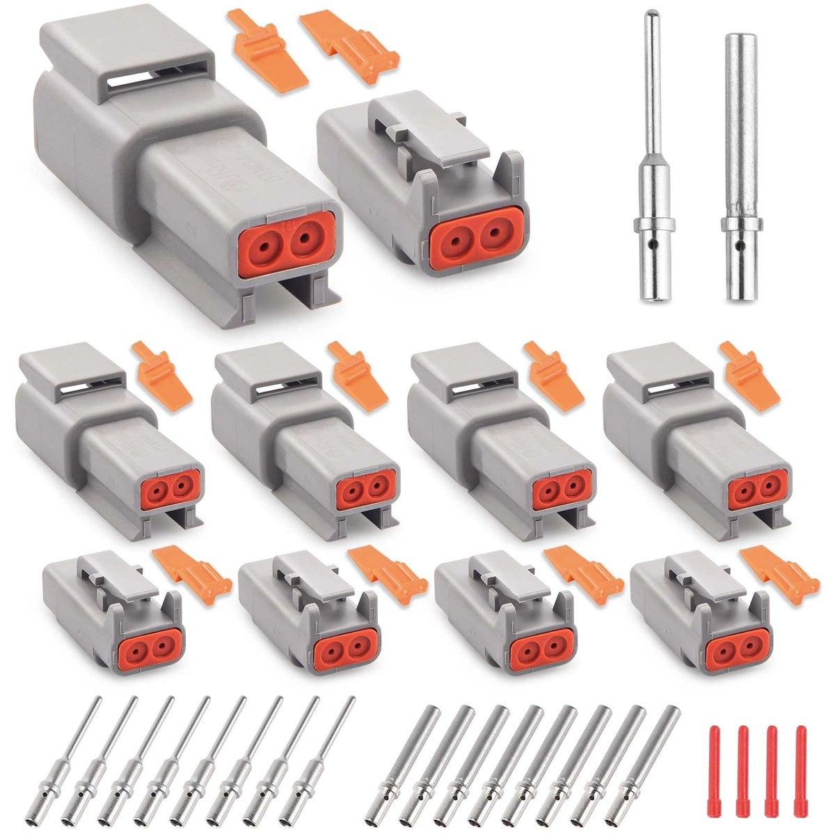 JRready Deutsch DTM 2-pin connector kit package for versatile vehicle wiring