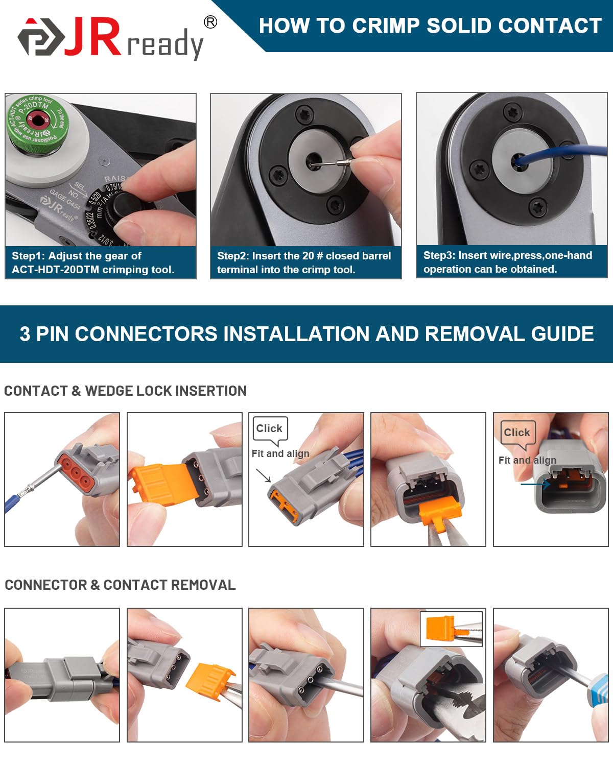 JRready engine bay application with waterproof 3-pin connectors.