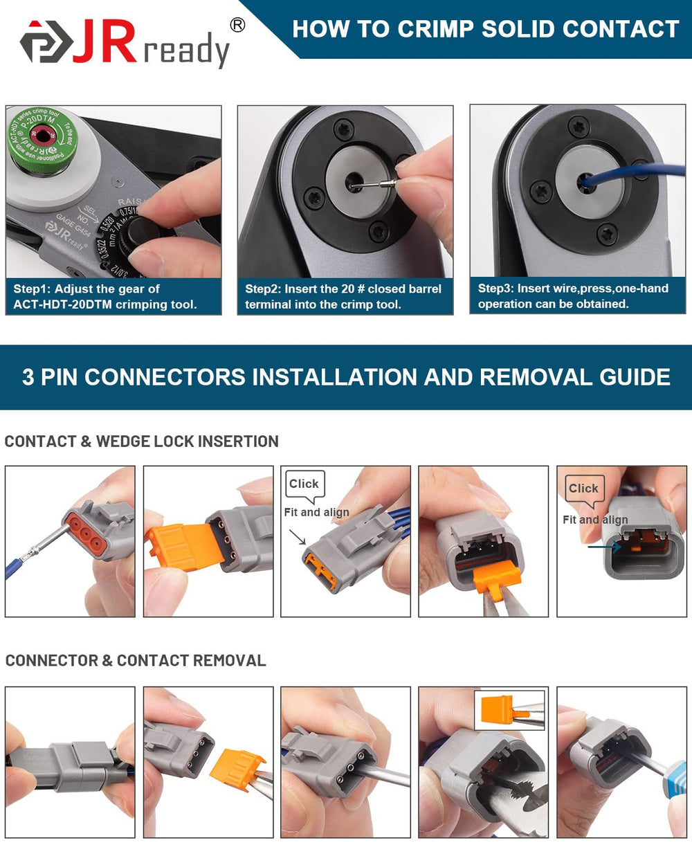 JRready engine bay application with waterproof 3-pin connectors.