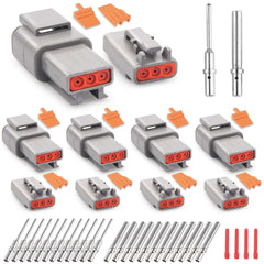 JRready Deutsch DTM 3-pin kit cover, organized set for easy installation.