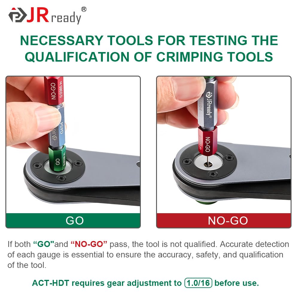 JRready double-action ratchet closeup demonstrating stable crimps