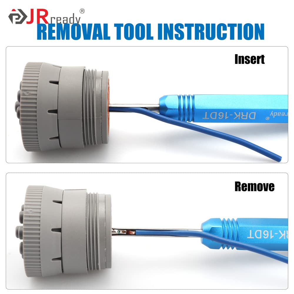 JRready DRK-12DTP pin removal tool for size 12 contacts handles up to 3.7 mm outer diameter.