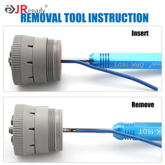 JRready DRK-12DTP pin removal tool for size 12 contacts handles up to 3.7 mm outer diameter.