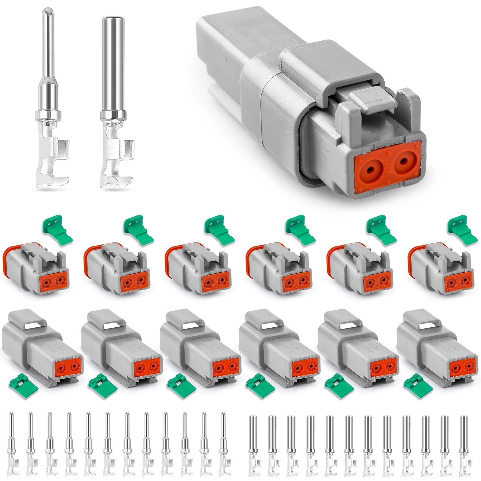 JRready DW1017 2-pin plug with wedge lock for secure contact.
